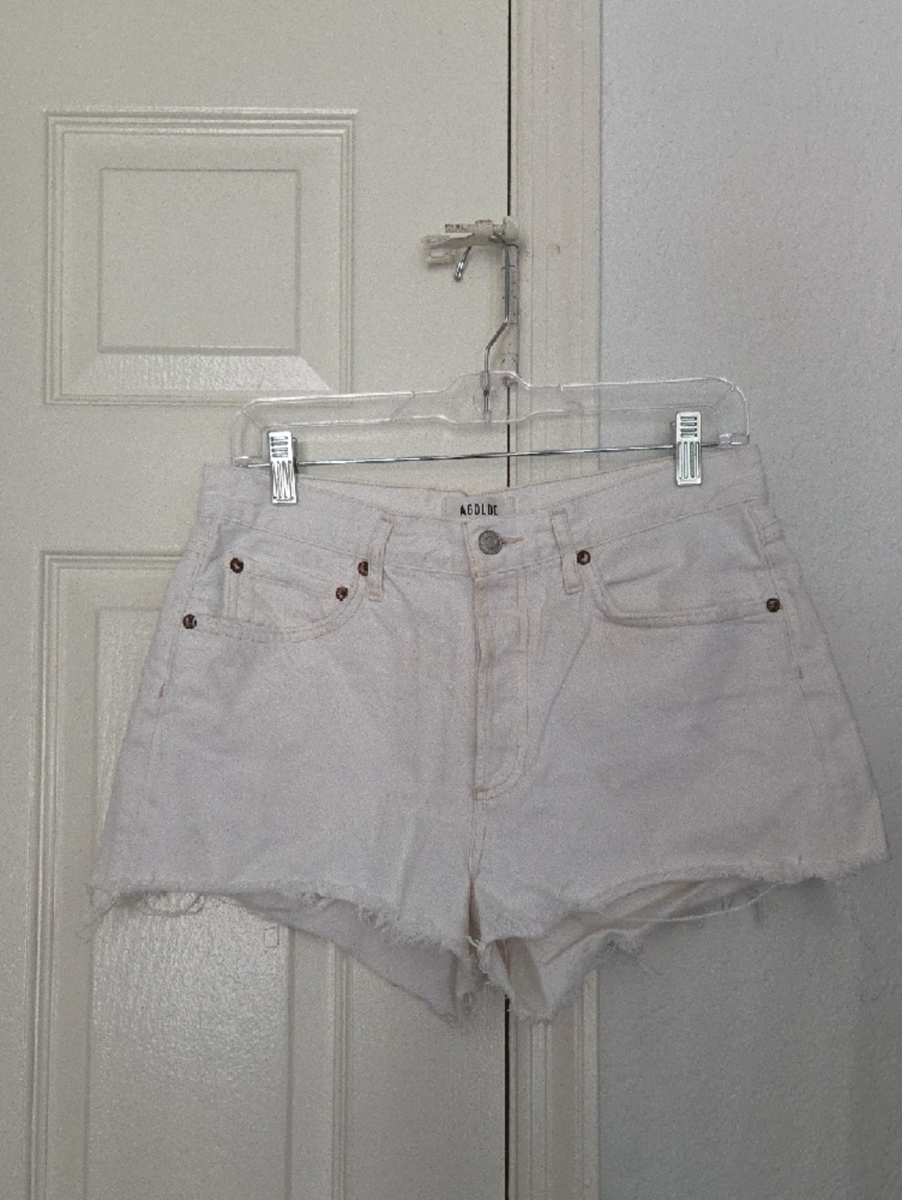 Agolde Parmer High Waist Shorts In Dough Size 27 - Picture 6 of 10
